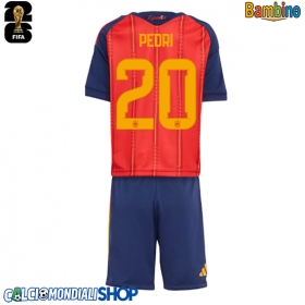 Maglie da calcio Spagna Pedri Gonzalez #20 Prima Maglia Bambino Mondiali 2026  Manica Corta (+ Pantaloni corti)